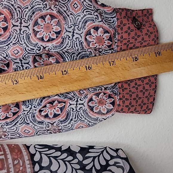 American Rag Orange, Navy & Off White Sheer Boho Print M - Picture 9 of 15